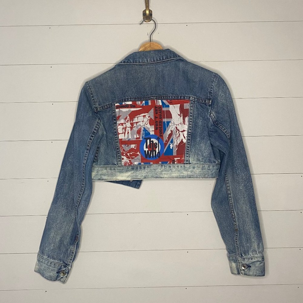 Women’s X2 Jean jacket cropped The Who Small Bleached